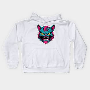 An Angry Cat with Grinning Face Kids Hoodie